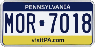 PA license plate MOR7018