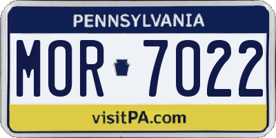 PA license plate MOR7022