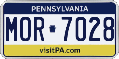 PA license plate MOR7028