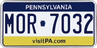 PA license plate MOR7032