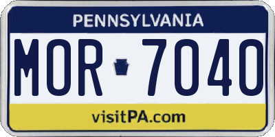 PA license plate MOR7040