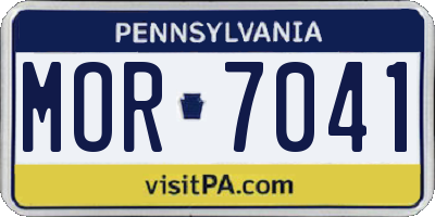 PA license plate MOR7041
