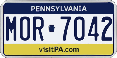 PA license plate MOR7042