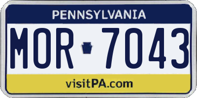 PA license plate MOR7043