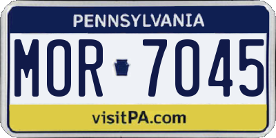 PA license plate MOR7045