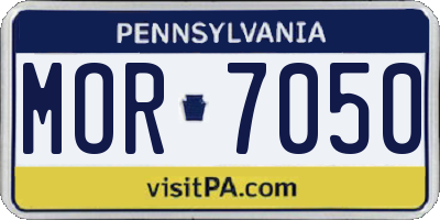 PA license plate MOR7050