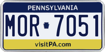 PA license plate MOR7051