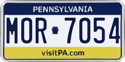 PA license plate MOR7054