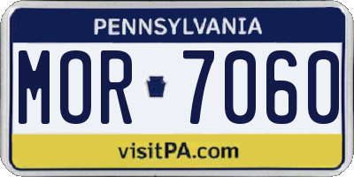 PA license plate MOR7060