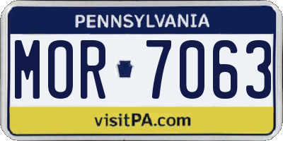 PA license plate MOR7063