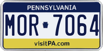 PA license plate MOR7064