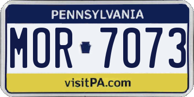 PA license plate MOR7073