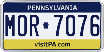 PA license plate MOR7076