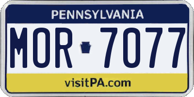 PA license plate MOR7077