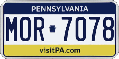 PA license plate MOR7078