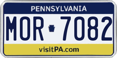 PA license plate MOR7082