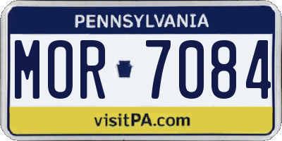 PA license plate MOR7084