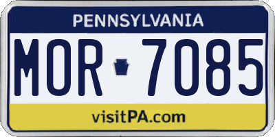 PA license plate MOR7085