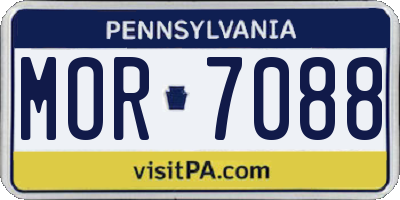 PA license plate MOR7088