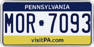 PA license plate MOR7093