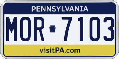 PA license plate MOR7103