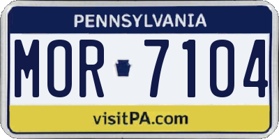 PA license plate MOR7104