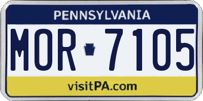 PA license plate MOR7105