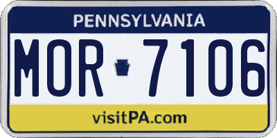 PA license plate MOR7106