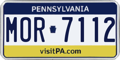 PA license plate MOR7112