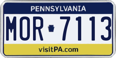 PA license plate MOR7113