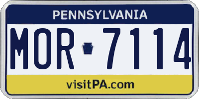 PA license plate MOR7114