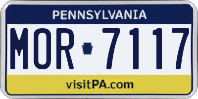 PA license plate MOR7117