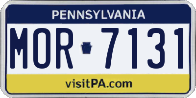PA license plate MOR7131