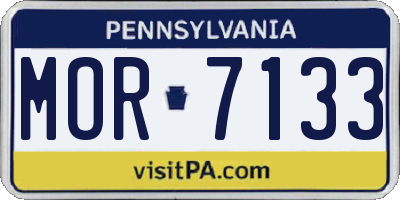 PA license plate MOR7133