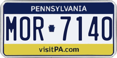 PA license plate MOR7140