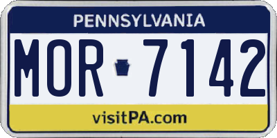 PA license plate MOR7142