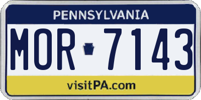 PA license plate MOR7143