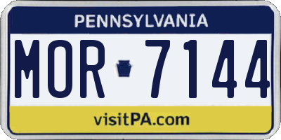 PA license plate MOR7144