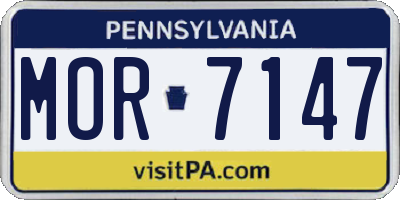 PA license plate MOR7147