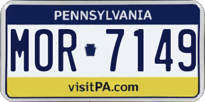 PA license plate MOR7149
