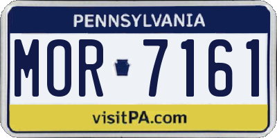 PA license plate MOR7161