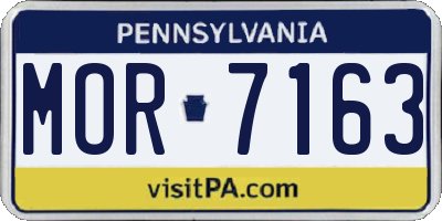 PA license plate MOR7163