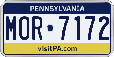 PA license plate MOR7172