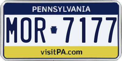 PA license plate MOR7177