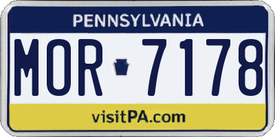 PA license plate MOR7178