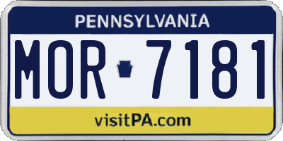 PA license plate MOR7181