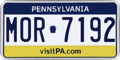 PA license plate MOR7192