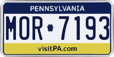 PA license plate MOR7193