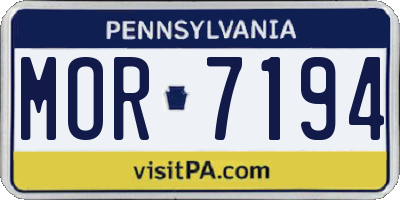 PA license plate MOR7194