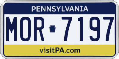 PA license plate MOR7197
